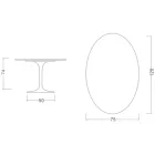 Eero Saarinen Tulpentisch H 74 Oval aus glänzender Keramik, hergestellt in Italien - Scharlachrot Viadurini