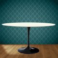 Eero Saarinen Tulpentisch H 74 Oval aus Moonè Keramik, hergestellt in Italien - Scharlachrot