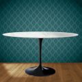 Eero Saarinen Tulpentisch H 74 Oval aus Salina-Keramik, hergestellt in Italien - Scharlachrot