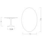 Eero Saarinen H 74 Oval Tulip Tisch aus weißem Flüssiglaminat Made in Italy - Scharlachrot Viadurini