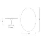 Eero Saarinen H 74 Oval Tulip Tisch aus weißem Flüssiglaminat Made in Italy - Scharlachrot Viadurini