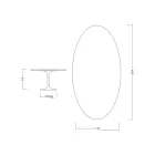 Eero Saarinen H 74 Oval Tulip Tisch aus weißem Flüssiglaminat Made in Italy - Scharlachrot Viadurini