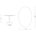 Eero Saarinen H 74 Oval Tulip Tisch aus weißem Flüssiglaminat Made in Italy - Scharlachrot Viadurini
