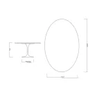 Tulip Tisch Eero Saarinen H 74 Oval aus schwarzem Flüssiglaminat Made in Italy - Scharlachrot Viadurini