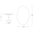 Eero Saarinen Tulip Tisch H 74 Oval aus dunklem Emperador-Marmor Made in Italy - Scharlachrot Viadurini