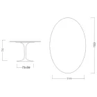Eero Saarinen Tulip Tisch H 74 Oval aus dunklem Emperador-Marmor Made in Italy - Scharlachrot Viadurini