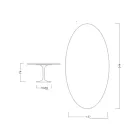 Eero Saarinen H 74 Ovaler Tulpentisch aus grünem Alpi-Marmor Made in Italy - Scharlachrot Viadurini