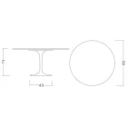 Eero Saarinen Tulpentisch H 74 Rund aus Keramik Domoos Made in Italy - Scharlachrot Viadurini