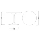 Eero Saarinen Tulpentisch H 74 Rund aus glänzender Keramik, hergestellt in Italien - Scharlachrot Viadurini