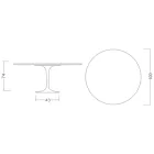 Eero Saarinen Tulpentisch H 74 Rund aus glänzender Keramik, hergestellt in Italien - Scharlachrot Viadurini