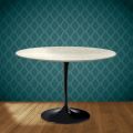 Eero Saarinen Tulip Tisch H 74 Rund aus Marmorio Keramik Hergestellt in Italien - Scharlachrot