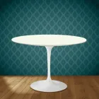 Eero Saarinen Tulpentisch H 74 Rund aus Moonè Keramik, hergestellt in Italien - Scharlachrot Viadurini