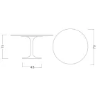 Eero Saarinen Tulpentisch H 74 Rund aus Moonè Keramik, hergestellt in Italien - Scharlachrot Viadurini