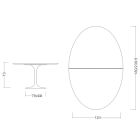 Tulpentisch Eero Sarinen H 73 Oval ausziehbar aus schwarzem Flüssiglaminat – Scharlachrot Viadurini