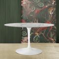 Tulpentisch Saarinen H 74 Oval aus Carrara-Marmor Statuarietto Made in Italy - Scarlet