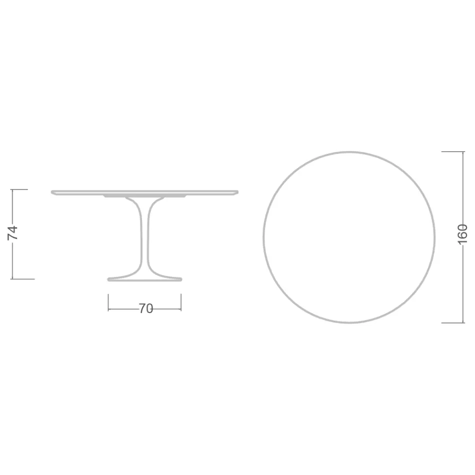 Tulip Tabelle Saarinen H 73 Runde Keramik unsichtbar wählen Made in Italy - Scarlet Viadurini