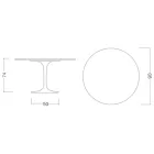 Tulpentisch Saarinen H 73 Rund aus Keramik Marquinia Made in Italy - Scharlachrot Viadurini