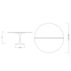 Tulip Tisch Saarinen H 74 Ausziehbar in Weiß Flüssiglaminat Made in Italy - Scharlachrot Viadurini