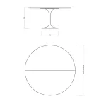Saarinen Tulip Tisch H 74 ausziehbar in schwarzem Flüssiglaminat, hergestellt in Italien - Scarlet Viadurini