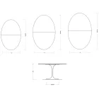 Saarinen Tulpentisch H 74 cm ausziehbar in Weiß Florim Keramik - Scharlachrot Viadurini