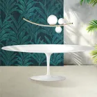 Saarinen Tulpentisch H 74 cm in Hochglanzweiß Florim Keramik - Scharlachrot Viadurini