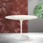 Saarinen Tulip Tisch H 74 cm in Florim Calacatta Gold Matt Keramik - Scharlachrot Viadurini