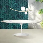 Tulip Saarinen Tisch H 74 cm aus Florim Statuario Lucido Keramik – Scharlachrot Viadurini