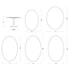 Tulip Saarinen Tisch H 74 cm aus Florim Statuario Lucido Keramik – Scharlachrot Viadurini