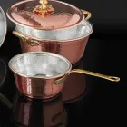 Konische handverzinnte Kupferpfanne und Griff Made in Italy 19 cm - Mariassunta Viadurini