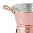 Handverzinnte Kupferpfanne mit Griffen und Boden 14 cm - Gianmatteo Viadurini