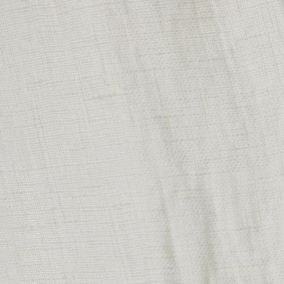 Weißer heller Leinenvorhang mit italienischen Luxus-Designknöpfen – Geogeo Viadurini