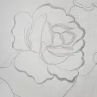 Weißer Vorhang aus Leinengaze und Organza mit eleganter Rosenstickerei – Mariarosa Viadurini