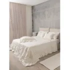 Leichter Leinenvorhang mit Organza und gotischer Stickerei im Luxuszentrum – Marinella Viadurini