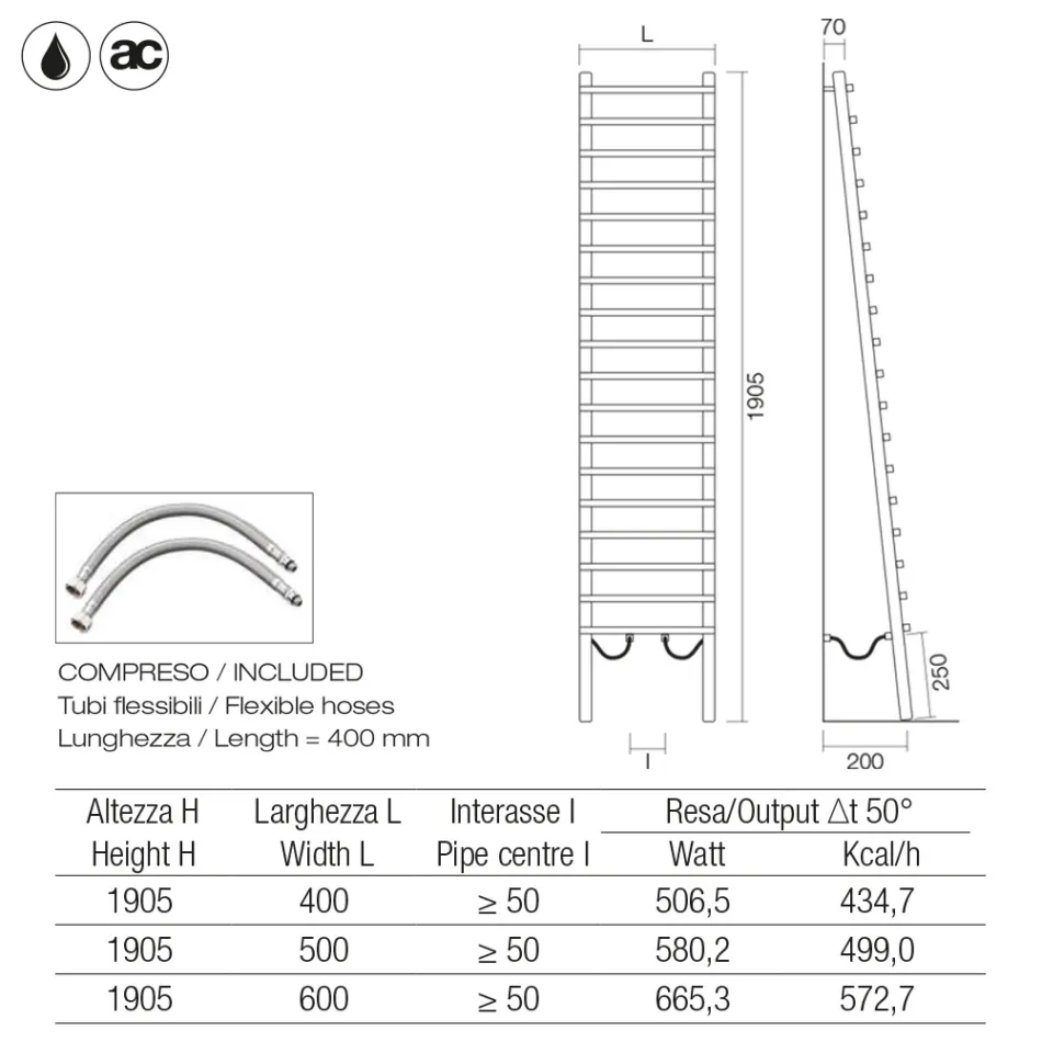 Hydraulischer Kühler aus schwarzem Kohlenstoffstahl, hergestellt in Italien - Raggio Viadurini
