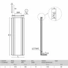 Design Vertikaler Badezimmerheizkörper aus Stahl mit 587 W Spiegel - Picchio Viadurini