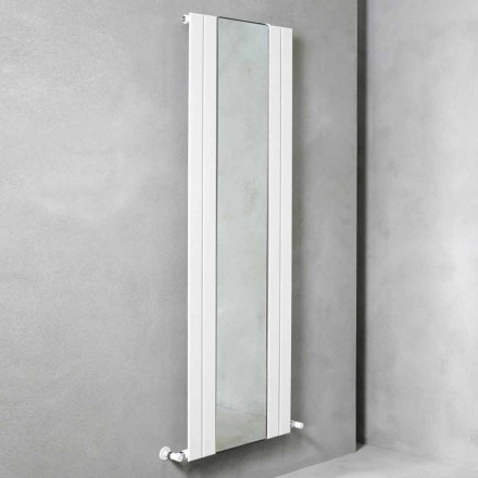 Design Vertikaler Badezimmerheizkörper aus Stahl mit 587 W Spiegel - Picchio Viadurini