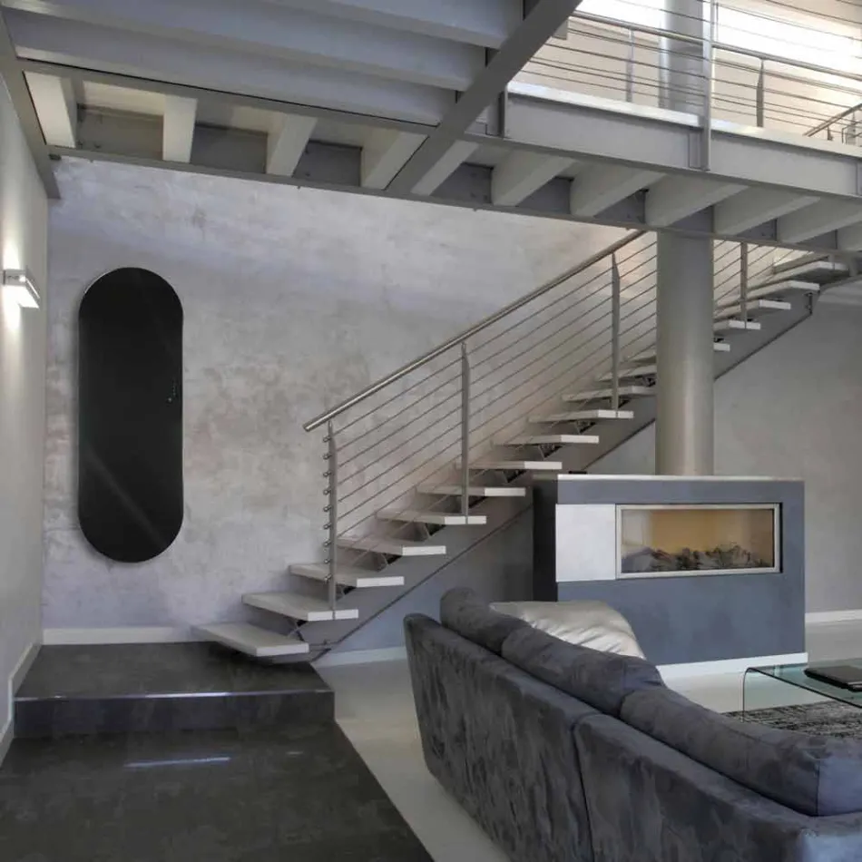 Termoarredo elektrisches Design Brian gehärtetes Glas, hergestellt in Italien Viadurini