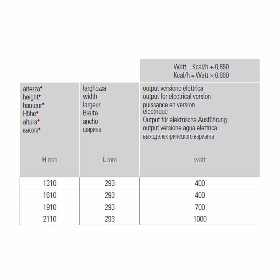 Elektrisches Wandheizkörperdesign in modernem Aluminium 1000 W - 100 Leitungen Viadurini