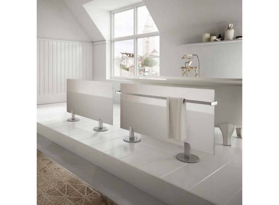 Bodenheizkörper im modernen Design aus weißem Sternglas Viadurini