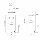 Elektrischer Design-Heizkörper für Badezimmer aus Stahl 6 Maßnahmen 1000 Watt - Maske Viadurini