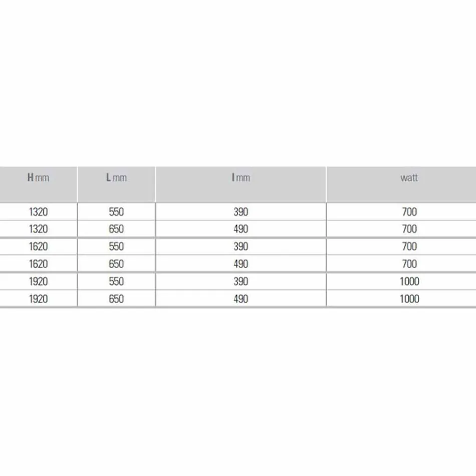 Elektrischer Design-Heizkörper für Badezimmer aus Stahl 6 Maßnahmen 1000 Watt - Maske Viadurini