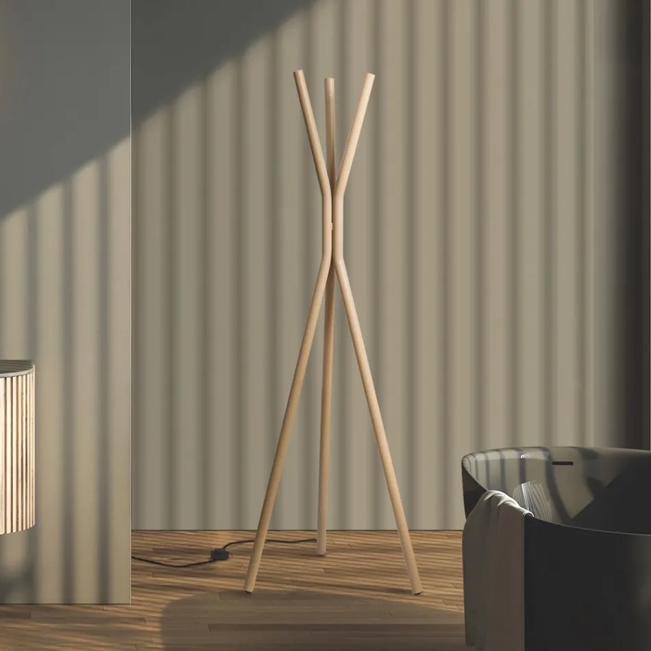 Freistehender elektrischer Heizkörper aus Stahl mit Fußschalter - Tree Viadurini