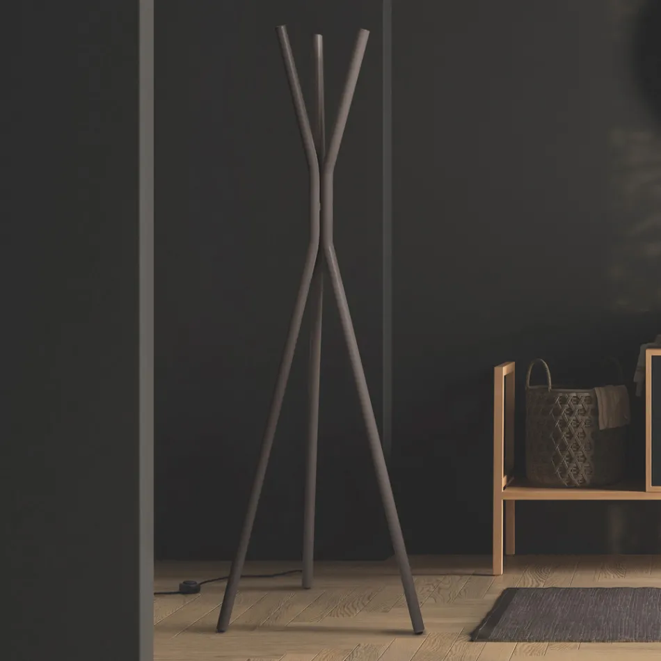 Freistehender elektrischer Heizkörper aus Stahl mit Fußschalter - Tree Viadurini