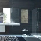 Elektrischer Heizkörper aus gehärtetem Glas mit Jonny-Steinoptik Viadurini