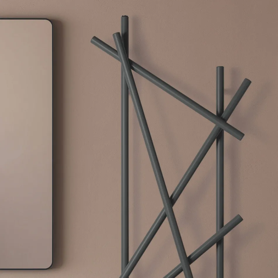 Hydraulischer Stahlheizkörper mit Rundrohren Made in Italy - Random Viadurini