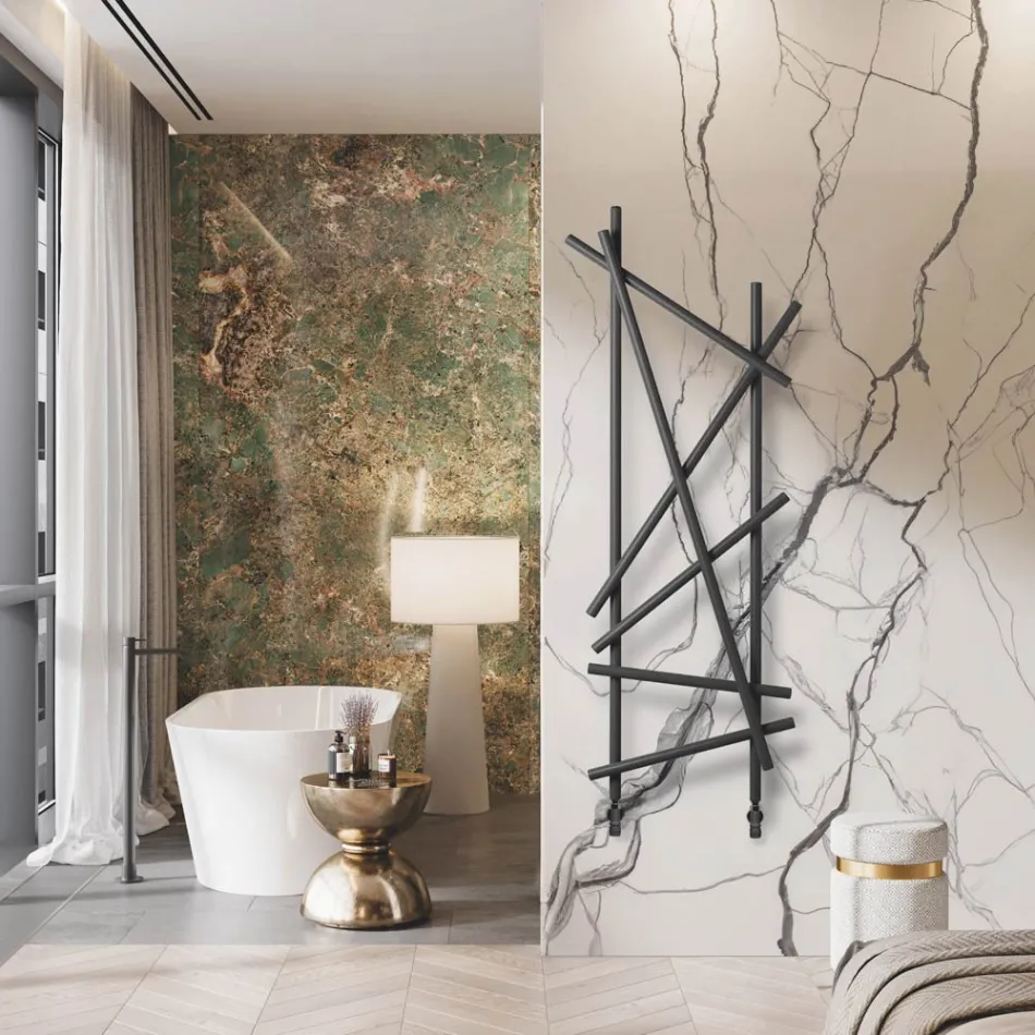 Hydraulischer Stahlheizkörper mit Rundrohren Made in Italy - Random Viadurini