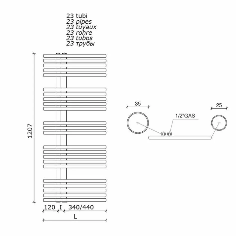 Modernes Design Wandtuchwärmer Bis zu 690 W - Pfau Viadurini