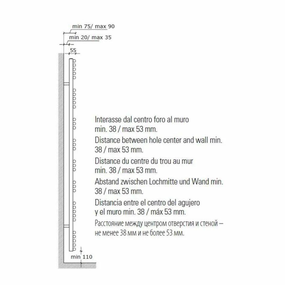 Kühler Chrom Handtuchwärmer in Stahl Hydraulic Design 483 W - Pavone Viadurini
