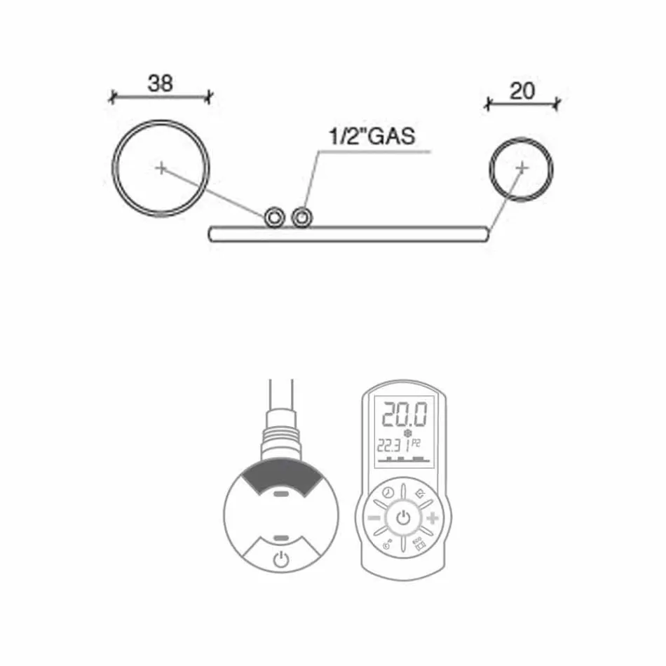 Elektrisch beheizter Handtuchhalter in verchromtem Stahl Design 700 W - Pfau Viadurini