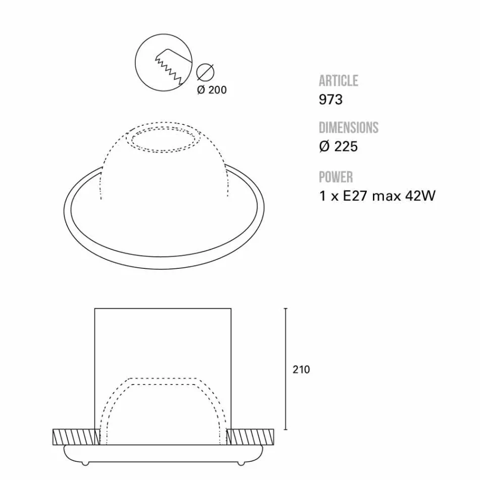 TOSCOT Battersea zu großem Leuchtturm gebaut Ø22,5 cm in der Toskana gemacht Viadurini